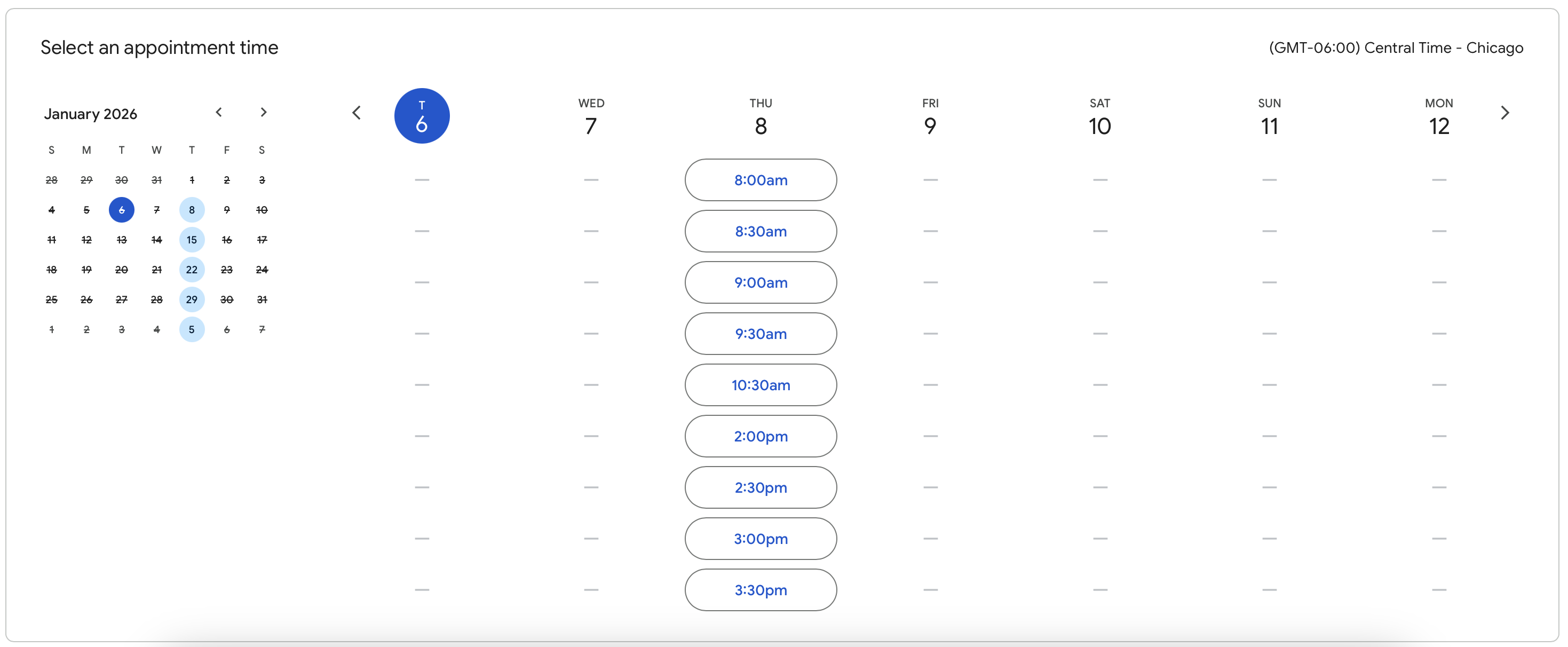 Booking Calendar